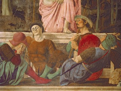 De Opstanding, ca. 1463 (fresco) (detail) door Piero della Francesca